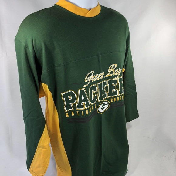 Vintage Deadstock NWT Green Bay Packers 3/4 Sleeve Shirt M Game Day 90s 1998 - Picture 6 of 12